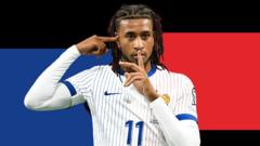 cover-7669-1780963267jpg - 實發體育 Soccer player in a white jersey number 11 making a shushing gesture against a blue and red background.