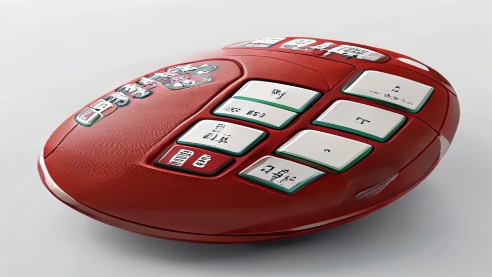 cover-8817-1784419251jpg - 實發體育 Red oval-shaped remote control with large white buttons on a curved body, glossy red finish.