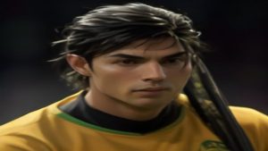 cover-9178-1786320047jpg - 實發體育 Close-up of a young man in a yellow sports jersey, with a dark bat resting on his shoulder and a focused expression.