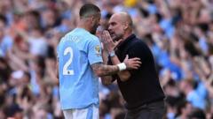 cover-9267-1787011260jpg - 實發體育 Soccer player in a light-blue kit (number 2) arguing with a bald man in a black shirt on the field, with a cheering crowd behind them.